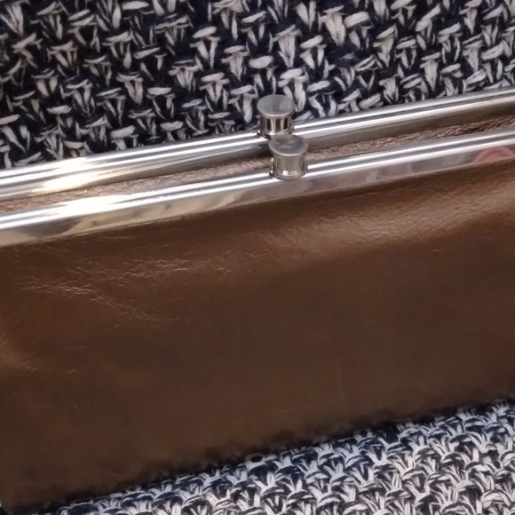 HOBO Handbags - HOBO INTERNATIONAL LAUREN CLUTCH WALLET Metallic Bronze Brown Leather